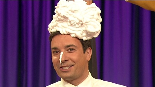 Jimmy's Universal Record Attempt: Shaving Cream Wig