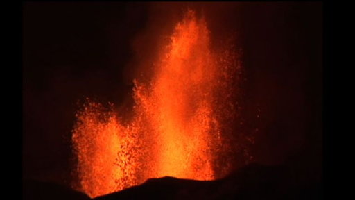Volcano Erupts: Lava Rivers Flow