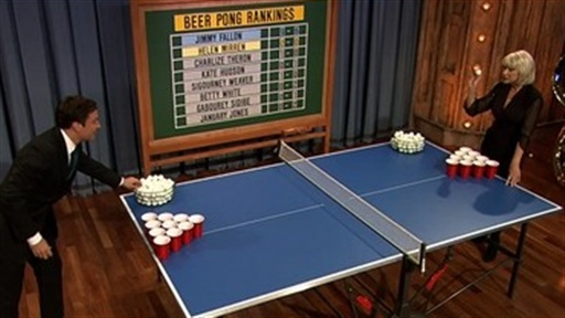 Helen Mirren Beer Pong Video