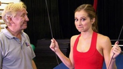 Candace Bailey Takes Trapeze Lessons