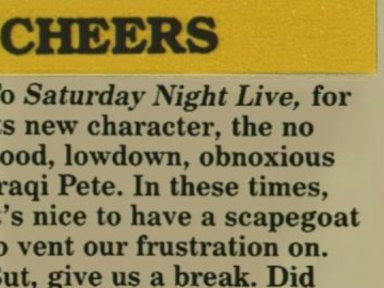 Cheers & Jeers Video