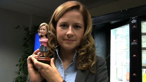 Jenna Meets the Pam Bobblehead
