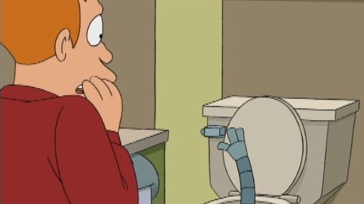 Bender Flushes Himself Video