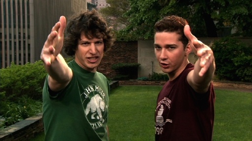 Shia and Andy SNL Roof Garden Promos