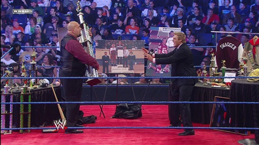 World Heavyweight Champion Jack Swagger Shows Off His Trophy Col