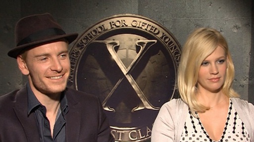 January Jones & Michael Fassbender Talk 'X-Men: First Class' Video