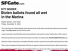 Ballot Thief Disrupts San Francisco Tallies